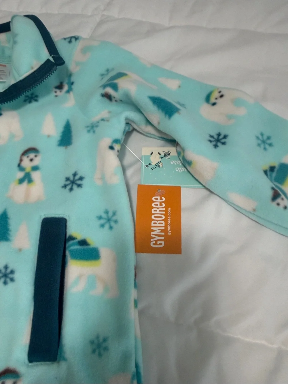 Gymboree Aqua Polar Bear Fleece Pullover